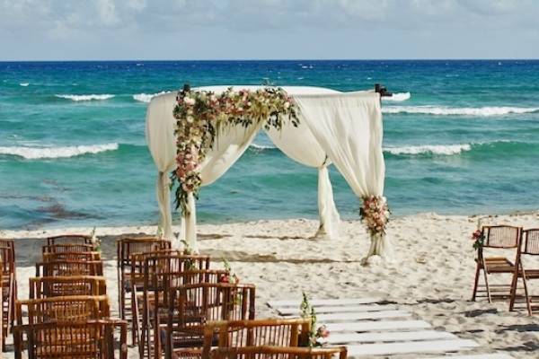 Wedding altar on the beach